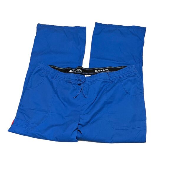 Dickies Pants Womens Royal Blue Hip Flip Cargo Flare Scrub Uniform Size XL - Picture 3 of 6